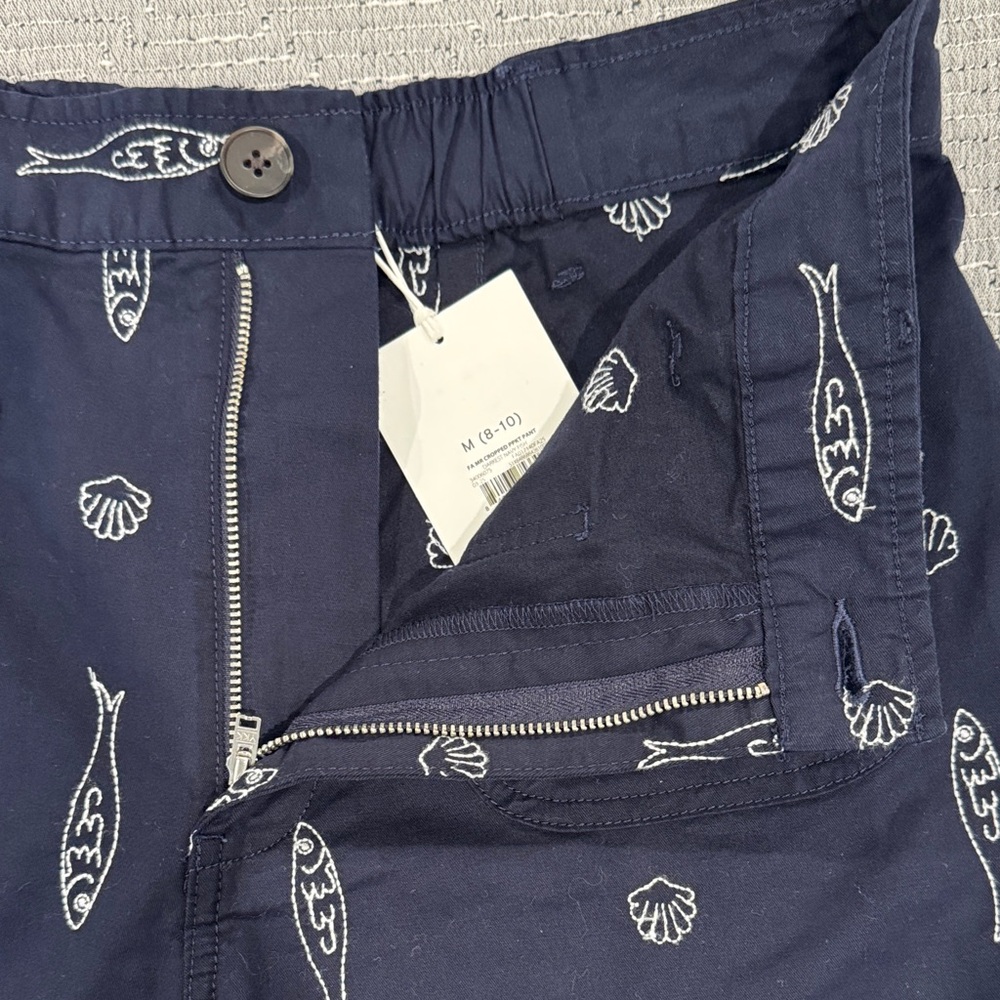 Free Assembly Navy Chino Pants with Fish and Seashell embroidery - Picture 7 of 12